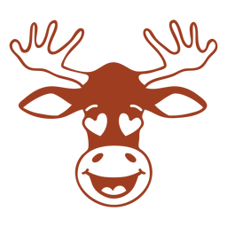 Cabeça de cervo apaixonado focinho achatado Desenho PNG
