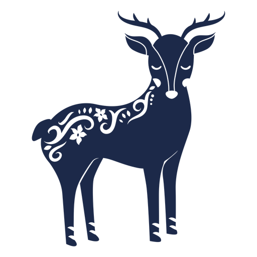 Ilustração de ornamento de padrão de flor de cervo Desenho PNG