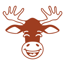 Hirsch glücklich Kopf Schnauze flach PNG-Design
