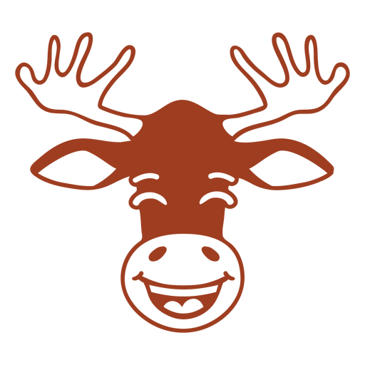 Deer happy head muzzle flat PNG Design