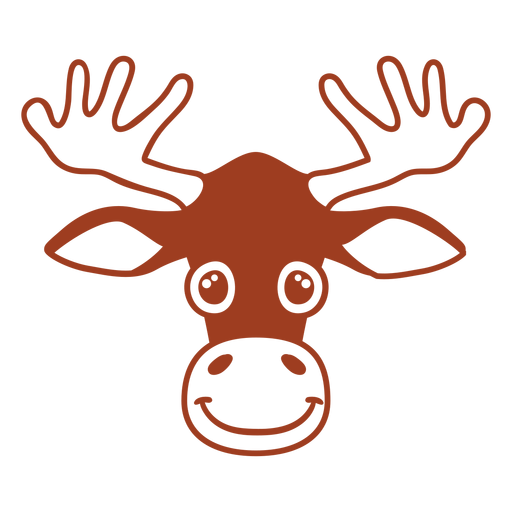 Deer joyful head muzzle flat PNG Design