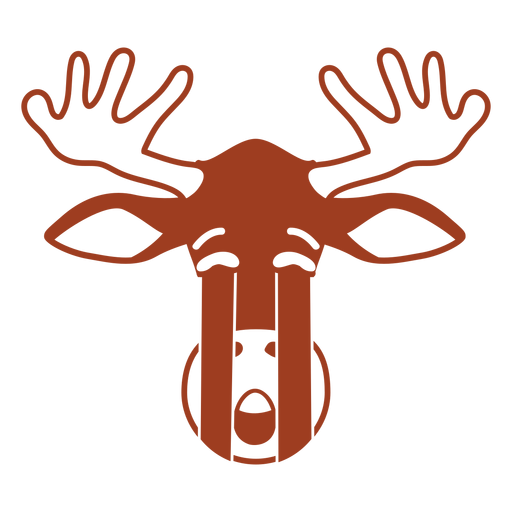 Deer sad head muzzle flat PNG Design