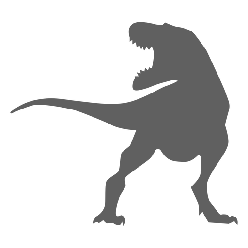 Silhueta de mandíbulas de tiranossauro com cauda de dinossauro Desenho PNG