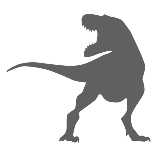 Silueta de mand?bulas de tiranosaurio de cola de dinosaurio Diseño PNG
