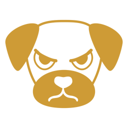 Hocico de cabeza de perro enojado plano Diseño PNG