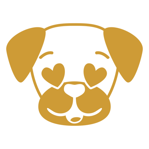 Bozal de cabeza de perro enamorado plano Diseño PNG