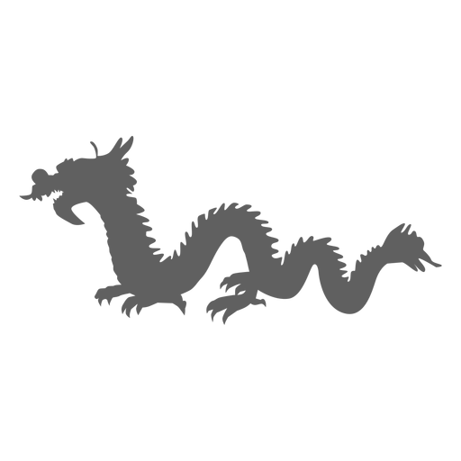 Silueta de escala de cola de mandíbulas de dragón Diseño PNG