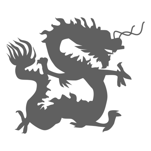Drachenschuppenschwanzbacken-Silhouette PNG-Design