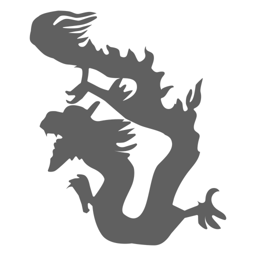 Dragon tail scale jaws silhouette PNG Design