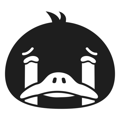 Pato triste trazo de cabeza de hocico Diseño PNG