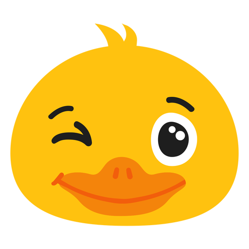 Duck wink muzzle head flat PNG Design