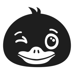Duck wink muzzle head stroke PNG Design