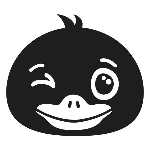 Duck wink muzzle head stroke PNG Design