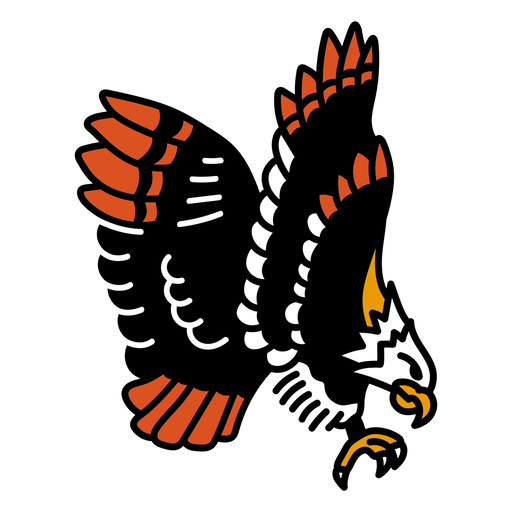 Trazo de tatuaje de color de ala de águila Diseño PNG