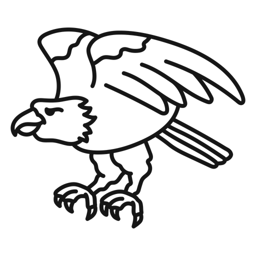 Eagle wing talon tattoo stroke PNG Design