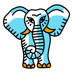 Curso de tatuagem colorida de elefante