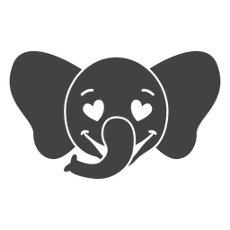 Elefante enamorado cabeça focinho achatado Desenho PNG
