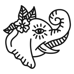 Flor de elefante tatuaje trazo Diseño PNG