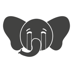 Hocico cabeza triste elefante plano Diseño PNG