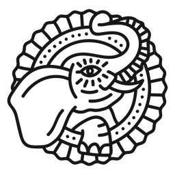 Golpe de tatuaje de elefante Diseño PNG