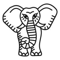 Traço de tatuagem de tromba de elefante Desenho PNG