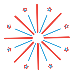 Adesivo de distintivo de raio estelar saudação de fogos de artifício Desenho PNG