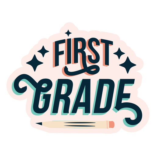 First grade badge sticker PNG Design