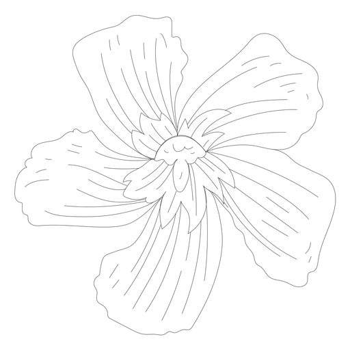 Flower petal line PNG Design