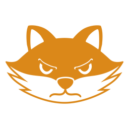 Fox angry head muzzle flat PNG Design