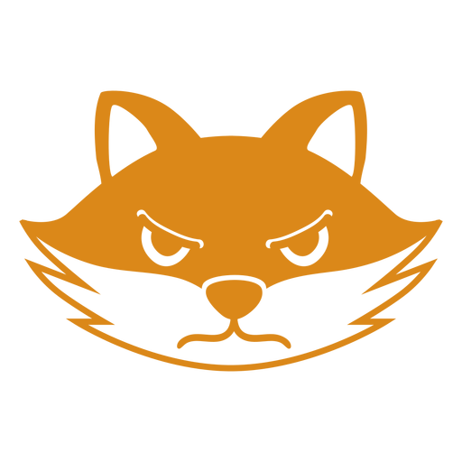 Fox angry head muzzle flat PNG Design