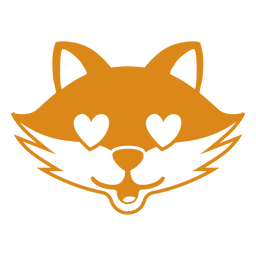 Fox enamorado cabeça focinho achatado Desenho PNG