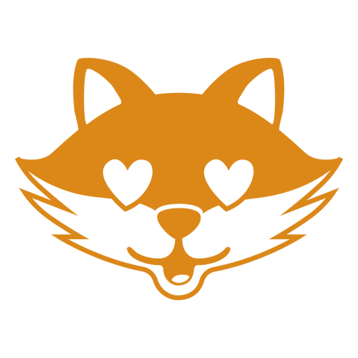 Fox enamorado cabe?a focinho achatado Desenho PNG