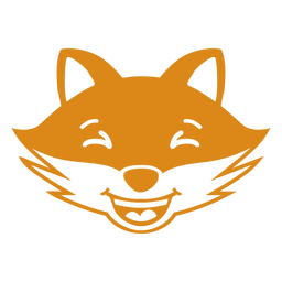 Fox happy head muzzle flat PNG Design