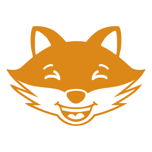Fox feliz cabe?a focinho achatado Desenho PNG