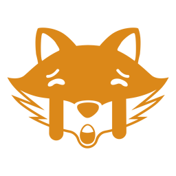 Fox traurige Kopf Schnauze flach PNG-Design