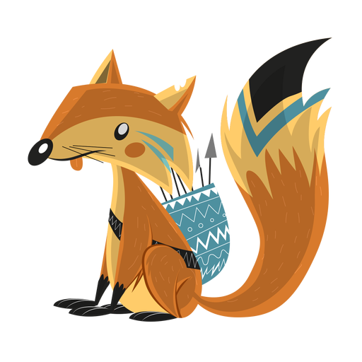 Desenho de flecha de aljava de cauda de raposa Desenho PNG