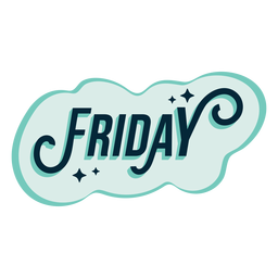 Viernes etiqueta adhesiva Diseño PNG