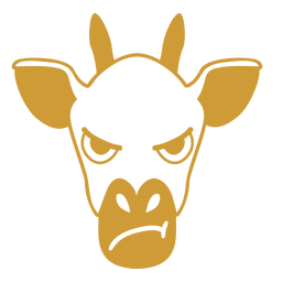 Giraffe angry head muzzle stroke PNG Design