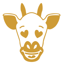 Jirafa enamorada cabeza trazo de hocico Diseño PNG