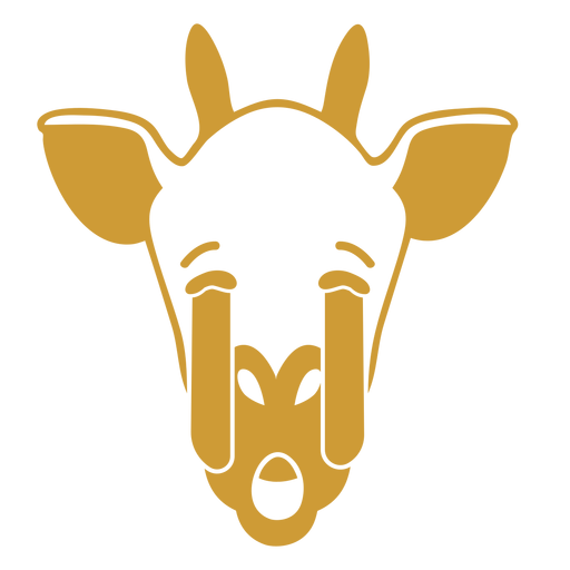 Giraffe sad head muzzle stroke PNG Design