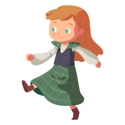 Falda escocesa plana niña Diseño PNG