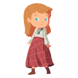 Girl skirt scottish flat PNG Design