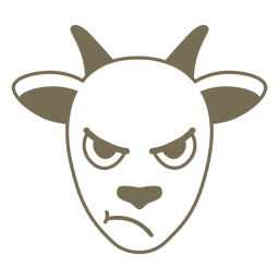 Hocico de cabeza enojada de cabra plana Diseño PNG