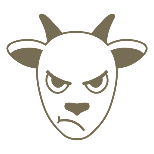 Goat angry head muzzle flat PNG Design
