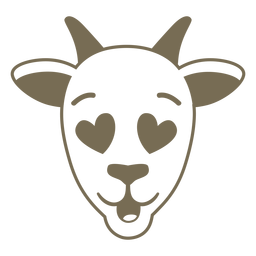 Bozal de cabeza de enamorado de cabra plano Diseño PNG