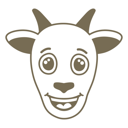 Goat happy head muzzle flat PNG Design