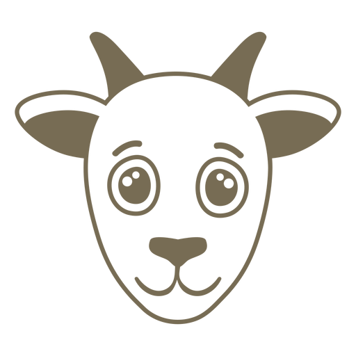 Goat joyful head muzzle flat PNG Design