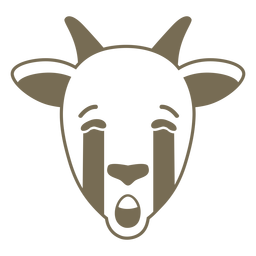Goat sad head muzzle flat PNG Design