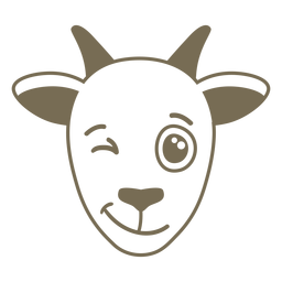 Focinho de cabeça piscante de cabra achatado Desenho PNG