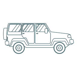 Jeep car body vehicle wheel stroke PNG Design Transparent PNG